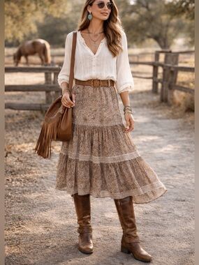 STEVE MADDEN Suspekt Riding Boots Brown‎ Leather 7.5 Boho Western Rodeo Kneehigh